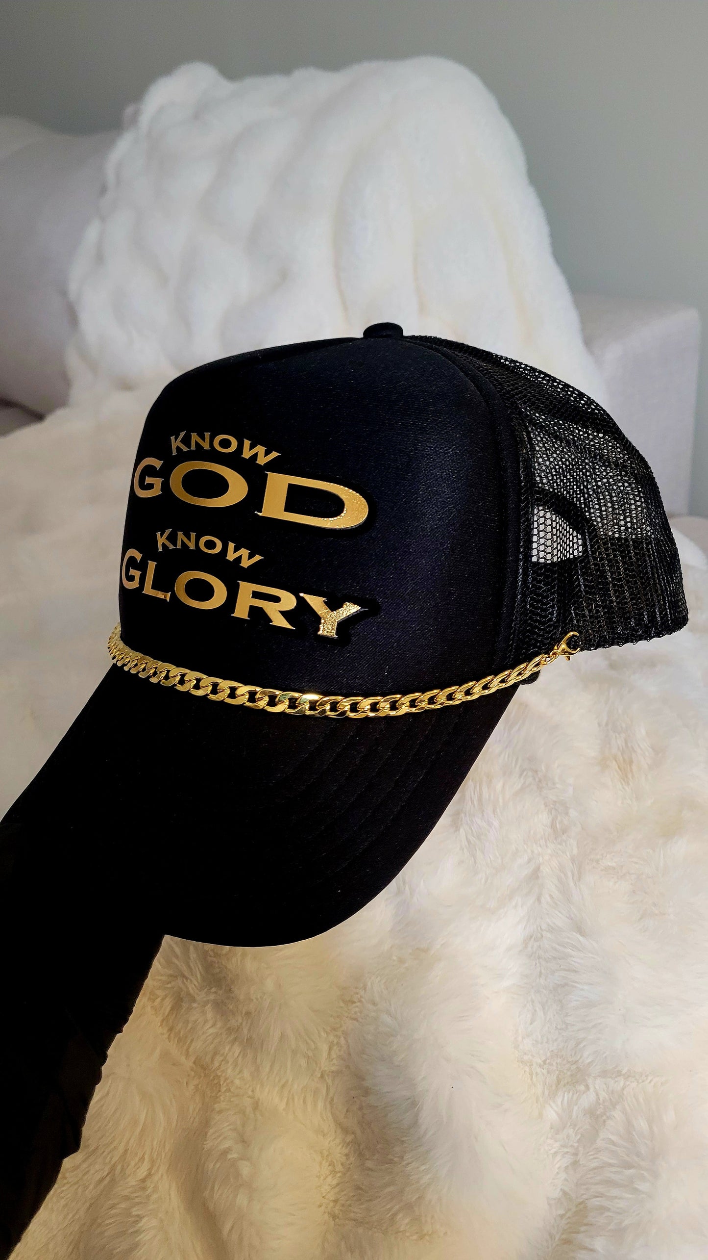 Know God Know Glory Black Hat | Luxury Christian Hat Canada - iReign-Privé Luxury Wear