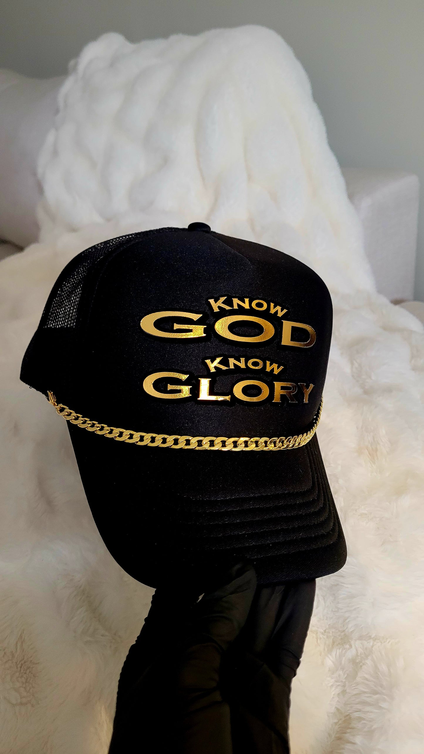 Know God Know Glory Black Hat | Luxury Christian Hat Canada - iReign-Privé Luxury Wear