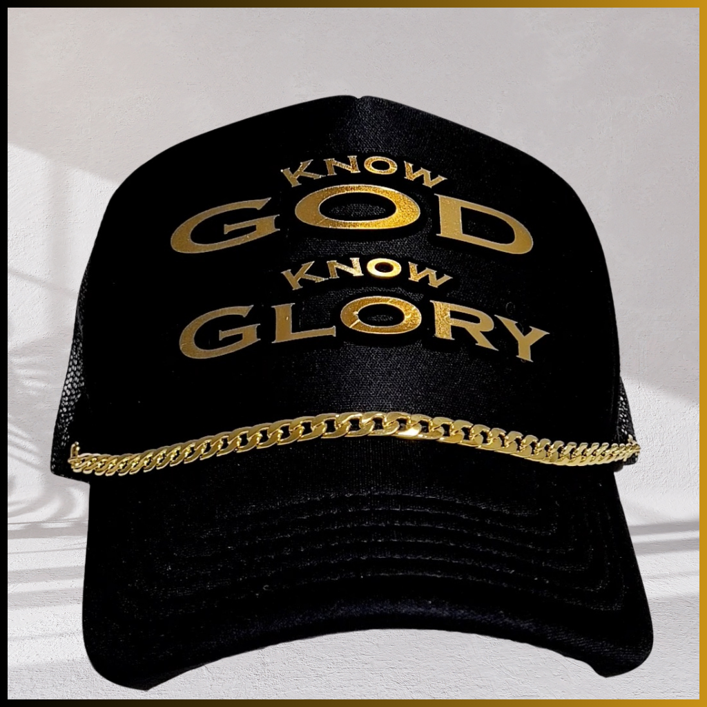 Know God Know Glory Black Hat | Luxury Christian Hat Canada - iReign-Privé Luxury Wear. y